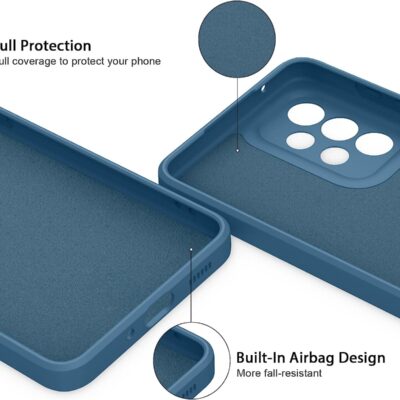 tamsiai melynas deklas samsung a336 a33 5g liquid silicone 1 5mm su pilna apsauga ir oro pagalveles dizainu