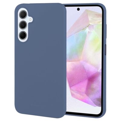 Tamsiai mėlynas dėklas Samsung A356 A35 5G Mercury Soft su trijų kamerų vaizdu ir ekranu