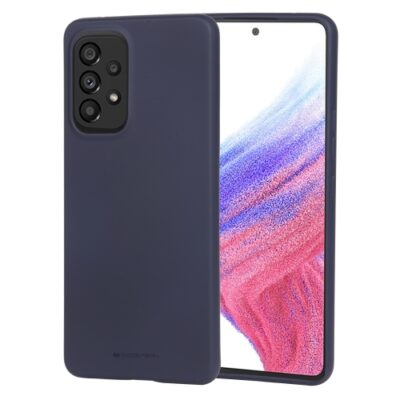 Tamsiai mėlynas dėklas Samsung A536 A53 5G Mercury Soft, apsaugantis telefono nugarėlę ir kraštus