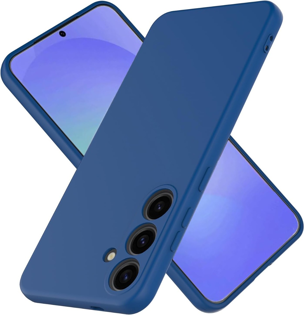 Tamsiai melynas deklas Samsung A566 A56 5G Mercury Silicone Tamsiai melynas deklas Samsung A566 A56 5G Mercury Silicone matomas is priekio ir galo