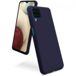 tamsiai melynas deklas samsung galaxy a125 a12 mercury soft su apvaliu kampu ir atverciama ekrano puse