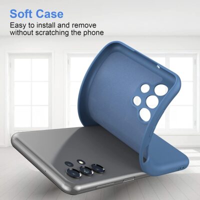 Tamsiai melynas silikoninis deklas Samsung Galaxy A135 A13 4G Mercury Soft su kameru ispjovomis