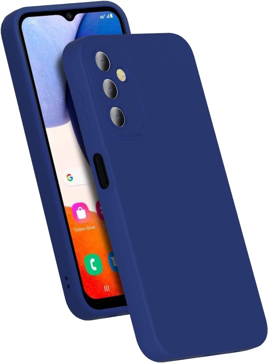 Tamsiai mėlynas dėklas Samsung Galaxy A145 A14 4G Tamsiai mėlynas dėklas Samsung Galaxy A145 A14 4G su trimis fotoaparato išpjovomis