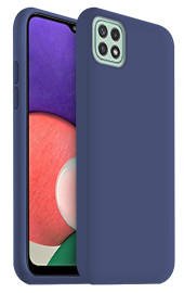 Tamsiai mėlynas dėklas Samsung Galaxy A226 A22 5G Mercury Soft matomas iš priekio ir šono