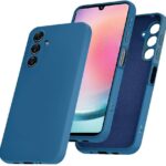 Tamsiai mėlynas dėklas Samsung Galaxy A245 A24 4G A246 A24 5G X-level Dynamic su matiniu paviršiumi ir tiksliais išpjovomis