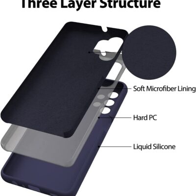 Tamsiai mėlynas dėklas Samsung Galaxy A336 A33 5G Mercury Silicone su trimis sluoksniais ir mikropluošto pamušalu