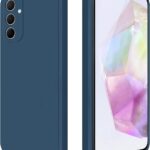 Tamsiai mėlynas dėklas Samsung Galaxy A366 A36 5G apsaugo telefoną su trimis kameros skylutėmis
