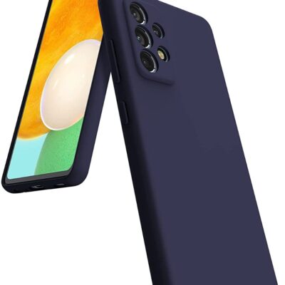 Tamsiai mėlynas dėklas Samsung Galaxy A525 su išpjovomis kamerai ir mygtukams