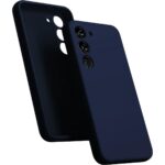 Tamsiai mėlynas dėklas Samsung Galaxy S921 S24 Mercury Silicone su trimis fotoaparato angomis