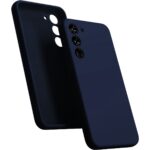 Tamsiai mėlynas dėklas Samsung Galaxy S926 S24 Plus Mercury Silicone su trimis kamerų išpjovomis