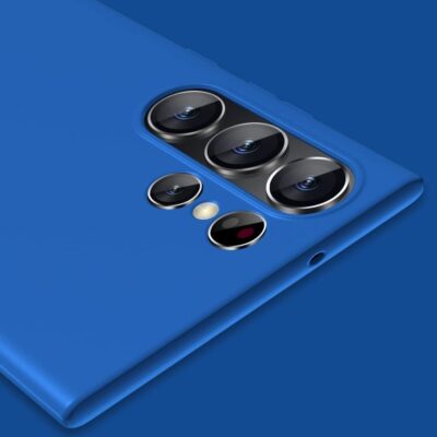 Tamsiai mėlynas dėklas Samsung Galaxy S928 S24 Ultra su atidarymu kamerai