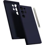 Tamsiai mėlynas silikoninis dėklas Samsung Galaxy S938 S25 Ultra su tiksliais išpjovomis kameroms ir mygtukams