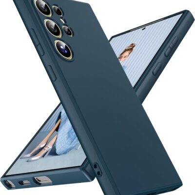 tamsiai melynas deklas samsung galaxy s938 s25 ultra x-level dynamic su tvirtomis kameru apsaugomis