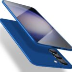 Tamsiai mėlynas dėklas Samsung S711 S23 FE X-level Guardian su matiniu paviršiumi ir atvira kamera