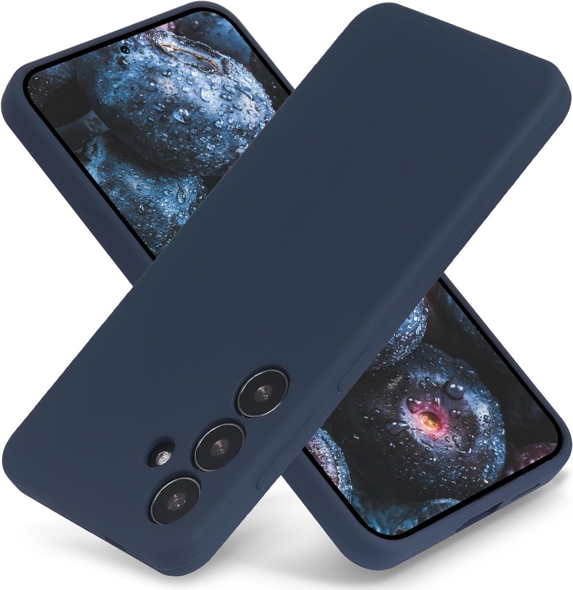 Tamsiai mėlynas dėklas Samsung S721 S24 FE Liquid Silicone Tamsiai mėlynas dėklas Samsung S721 S24 FE Liquid Silicone, apsaugantis telefoną su trimis kameromis