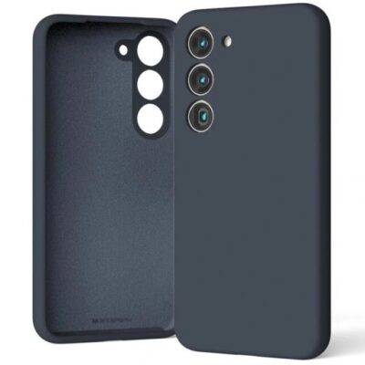 Tamsiai mėlynas dėklas Samsung S721 S24 FE Mercury Silicone su atverčiama kamera ir silikonu