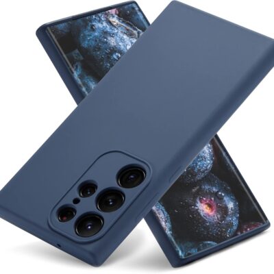 Tamsiai melynas dangtelis Samsung S938 S25 Ultra is silikono