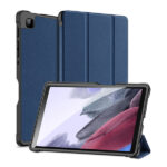 Tamsiai melynas deklas Samsung T220 T225 Tab A7 Lite 8.7 2021 Dux Ducis Domo su odiniu pavirsiumi