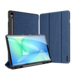 Tamsiai mėlynas dėklas Samsung X620 X626 Tab S10 FE Plus su išmaniu uždarymu ir laikikliu rašikliui
