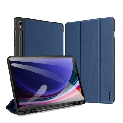 Tamsiai mėlynas dėklas Samsung X716 Tab S9 Dux Ducis Domo su tekstiline medžiaga