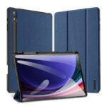Tamsiai mėlynas dėklas Samsung X816 Tab S9 Plus su tekstūruota paviršiaus medžiaga ir apsauga kamerai