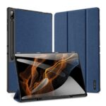 Tamsiai mėlynas dėklas Samsung X916 Tab S9 Ultra atidarytas ir uždarytas