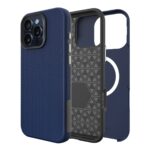 Tamsiai mėlynas dėklas telefonui Apple Iphone 14 Pro Max Perfectionists Triangle Mag su trikampių raštu