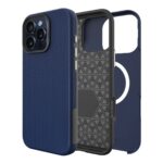 Tamsiai mėlynas dėklas telefonui Apple Iphone 17 Perfectionists Triangle Mag su trikampių rašto tekstūra