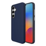 Tamsiai mėlynas dėklas telefonui Samsung G991 S21 5G su trikampio rašto tekstūra