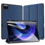 Tamsiai mėlynas dėklas Xiaomi Pad 6 Max 14.0 su tekstūruota išorine danga ir tiksliais išpjovimais
