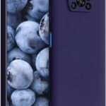 Tamsiai mėlynas dėklas Xiaomi Poco X3 su kamera ir mygtuku