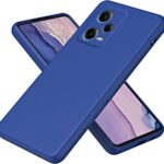 Tamsiai mėlynas dėklas Xiaomi Poco X5 Liquid Silicone 1.5mm ekrano apsaugai ir kamerų apsaugai