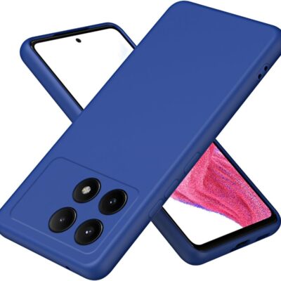 Tamsiai mėlynas dėklas Xiaomi Poco X6 Pro 5G Liquid Silicone, matinis paviršius, apsauginis telefono dėklas