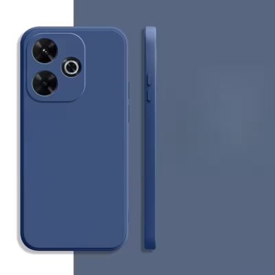 Tamsiai mėlynas dėklas Xiaomi Redmi 13 4G Liquid Silicone 1.5mm matomas iš nugarėlės ir šono