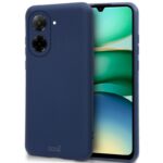 Tamsiai mėlynas dėklas Xiaomi Redmi A5 Poco C71 Liquid Silicone 1.5mm su matiniu paviršiumi ir kamera