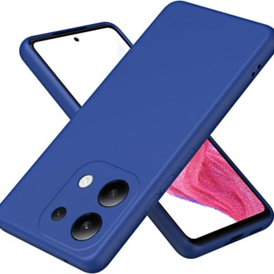 Tamsiai mėlynas dėklas Xiaomi Redmi Note 13 4G Liquid Silicone 1.5mm su sluoksniuota kamera ir galine puse