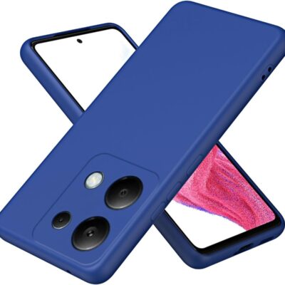 Tamsiai mėlynas dėklas Xiaomi Redmi Note 13 Pro 5G su skystojo silikono medžiaga ir 1.5mm storio paviršiumi