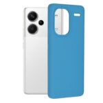 Tamsiai mėlynas dėklas Xiaomi Redmi Note 13 Pro Plus 5G šalia balto telefono