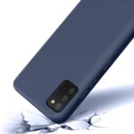Tamsiai mėlynas silikoninis dėklas Samsung Galaxy A035s A03s Liquid Silicone 1.5mm su trimis kameromis atviroje vietoje