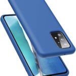 Tamsiai mėlynas silikoninis dėklas Samsung Galaxy A525 A52 4G su matiniu paviršiumi ir tiksliais išpjovomis kamerai