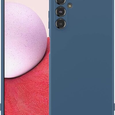 Tamsiai melynas silikoninis dekla Samsung Galaxy A546 A54 5G Liquid Silicone is abieju pusių su telefonu