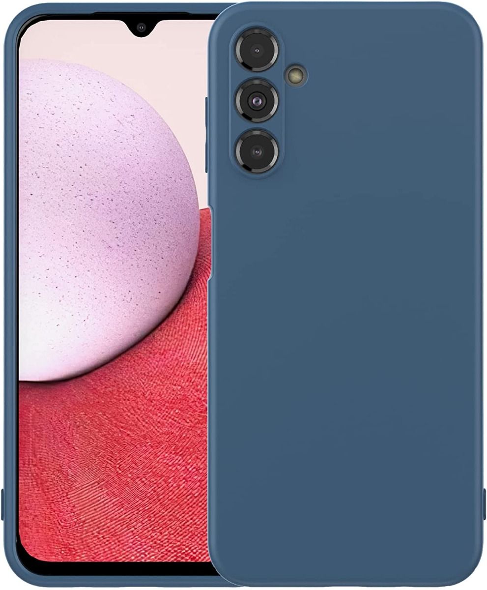 Tamsiai mėlynas silikoninis dėklas Samsung Galaxy A546 A54 5G Tamsiai melynas silikoninis dekla Samsung Galaxy A546 A54 5G Liquid Silicone is abieju pusių su telefonu