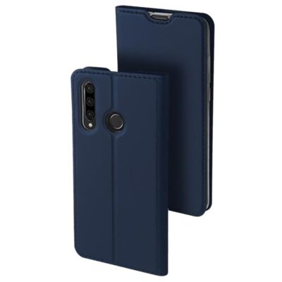 Tamsiai mėlynos spalvos atverčiamas dėklas Huawei P30 Lite Dux Ducis Skin Pro su iškirpomis fotoaparato ir piršto atspaudų skaitytuvo vietoms