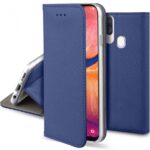 Tamsiai mėlynos spalvos atverčiamas dėklas Samsung Galaxy A202 A20e Smart Magnet mobiliam telefonui