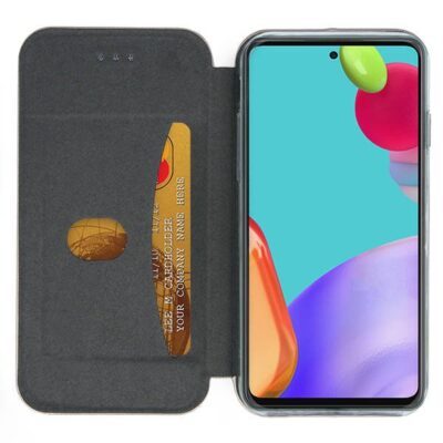 Tamsiai mėlynos spalvos atverčiamas dėklas Samsung Galaxy A525 A52 / A526 A52 5G Book Elegance su kortelės laikikliu viduje