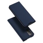 Tamsiai mėlynos spalvos atverčiamas dėklas Samsung Galaxy A525 A52 su matoma kamera