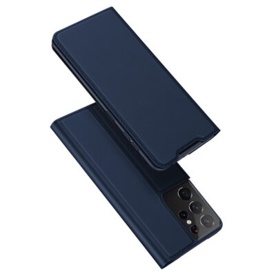 Tamsiai mėlynos spalvos atverčiamas dėklas Samsung Galaxy G998 S21 Ultra 5G Dux Ducis Skin Pro