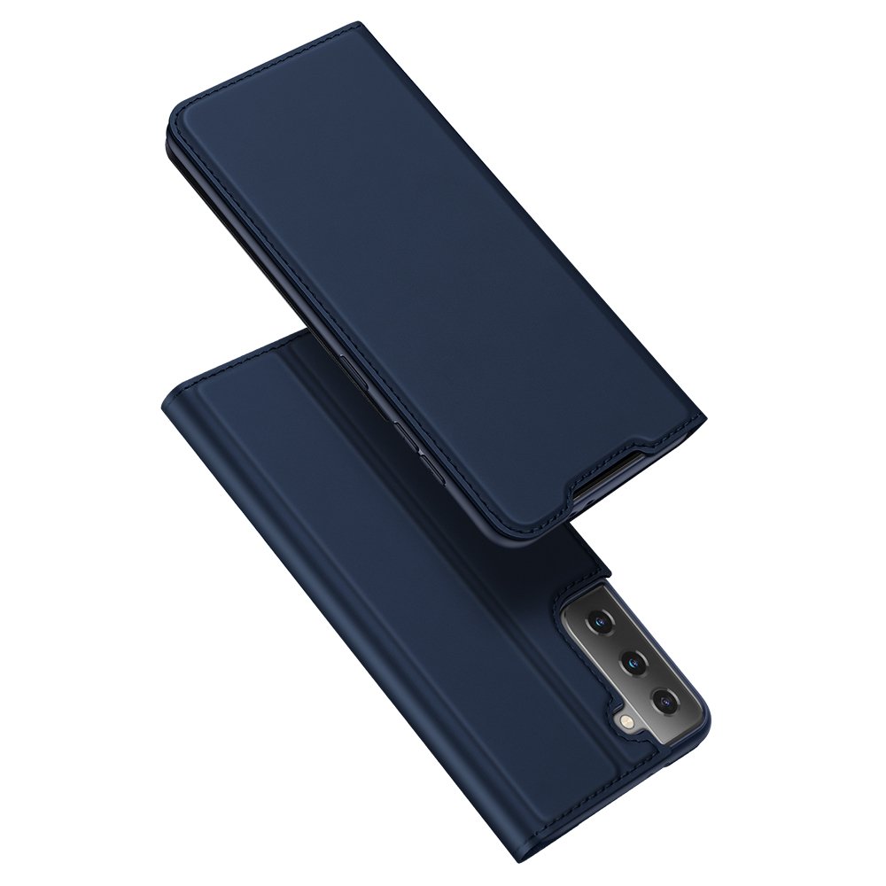 Tamsiai mėlynos spalvos atverčiamas dėklas Samsung Galaxy S21 Plus Dux Ducis Skin Pro Tamsiai mėlynos spalvos atverčiamas dėklas Samsung Galaxy S21 Plus Dux Ducis Skin Pro su kameros anga