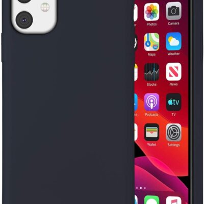 Tamsiai mėlynos spalvos silikono dėklas Apple iPhone 11 su kamera ir ekranu