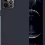 Tamsiai mėlynos spalvos dėklas Apple iPhone 12 Pro Max Mercury Silicone priekinė ir galinė pusės nuotrauka